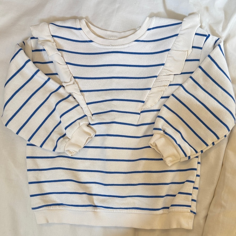 Blue and White Striped sweatshirt